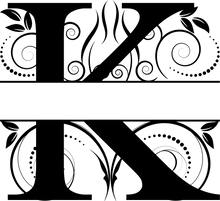 Load image into Gallery viewer, Vine Monogram Split Letters