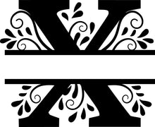 Load image into Gallery viewer, Black Floral Monogram Split Letters