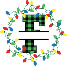 Load image into Gallery viewer, Lights Green Plaid Monogram Split Letters