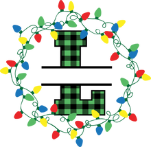 Load image into Gallery viewer, Lights Green Plaid Monogram Split Letters