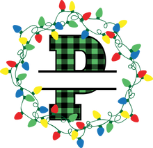 Load image into Gallery viewer, Lights Green Plaid Monogram Split Letters
