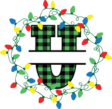 Load image into Gallery viewer, Lights Green Plaid Monogram Split Letters