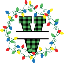 Load image into Gallery viewer, Lights Green Plaid Monogram Split Letters