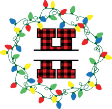Load image into Gallery viewer, Lights Red Plaid Monogram Split Letters