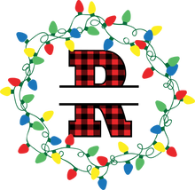 Load image into Gallery viewer, Lights Red Plaid Monogram Split Letters