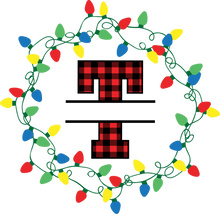 Load image into Gallery viewer, Lights Red Plaid Monogram Split Letters