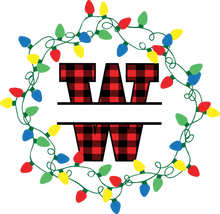 Load image into Gallery viewer, Lights Red Plaid Monogram Split Letters