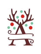 Load image into Gallery viewer, Reindeer Antler &amp; Lights monogram
