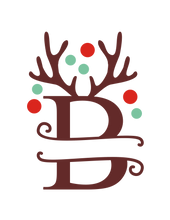 Load image into Gallery viewer, Reindeer Antler &amp; Lights monogram
