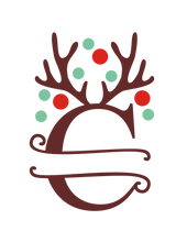 Load image into Gallery viewer, Reindeer Antler &amp; Lights monogram
