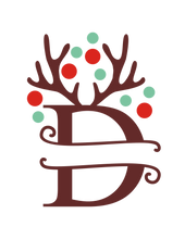 Load image into Gallery viewer, Reindeer Antler &amp; Lights monogram
