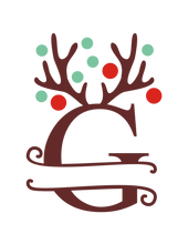 Load image into Gallery viewer, Reindeer Antler &amp; Lights monogram
