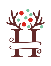 Load image into Gallery viewer, Reindeer Antler &amp; Lights monogram
