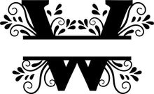 Load image into Gallery viewer, Black Floral Monogram Split Letters
