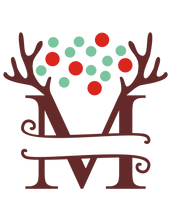 Load image into Gallery viewer, Reindeer Antler &amp; Lights monogram

