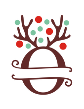 Load image into Gallery viewer, Reindeer Antler &amp; Lights monogram
