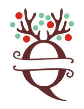 Load image into Gallery viewer, Reindeer Antler &amp; Lights monogram
