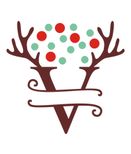 Load image into Gallery viewer, Reindeer Antler &amp; Lights monogram
