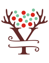Load image into Gallery viewer, Reindeer Antler &amp; Lights monogram

